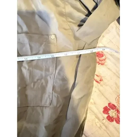 Michael By Michael Kors Shirt Womens Sz S Olive Green Button Tie Front Utility - Picture 6 of 7